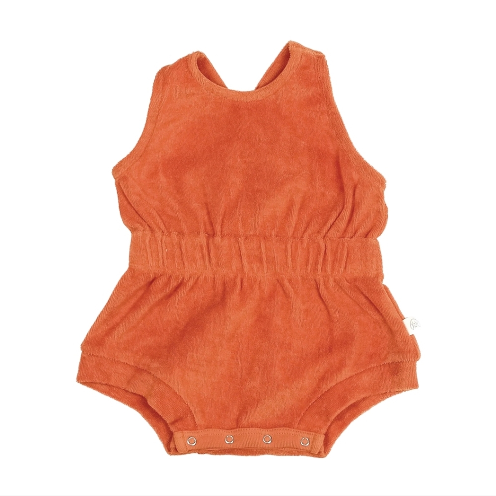 Shortie Terry Romper - ORANGE